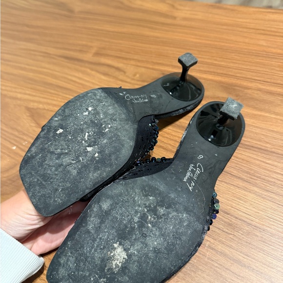 Circus by Sam Edelman Black Slide Mules with Iridescent Sequin Discs - Picture 4 of 4